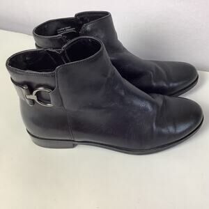 Alfani Step & Flex Womens Ankle Boots - Size 5M - Black Leather Upper